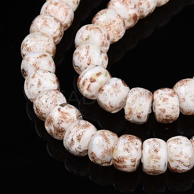 Luminous Handmade Gold Foil Glass Beads Strands FOIL-N029-02A-10-1