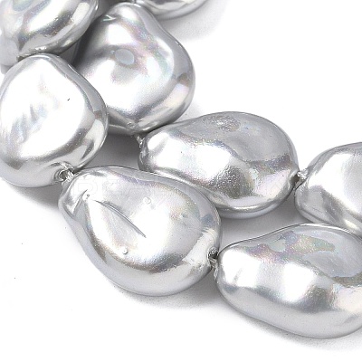 Electroplate Opaque Glass Imitation Pearl Strands EGLA-D302-02B-1