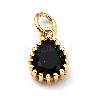 Brass Micro Pave Cubic Zirconia Pendants ZIRC-D120-01G-01-1