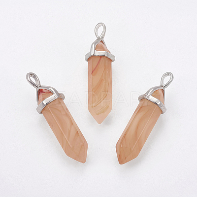 Glass Pointed Pendants G-E364-A02-1