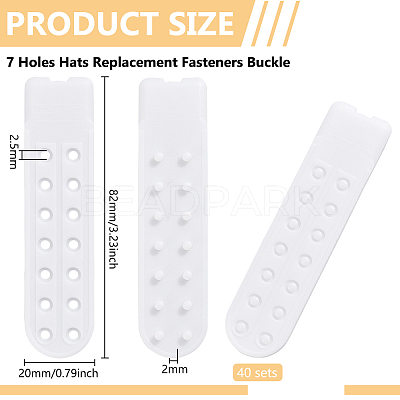 40 Sets Plastic Snapback Strap with 7 Holes FIND-BC0013-41B-1
