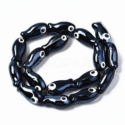 Handmade Porcelain Ceramic Beads Strands PORC-T006-03A-1