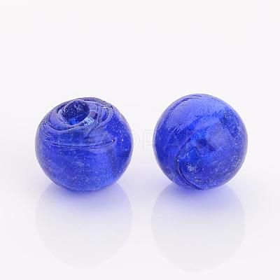 Handmade Silver Foil Glass Beads FOIL-R054-12mm-11-1