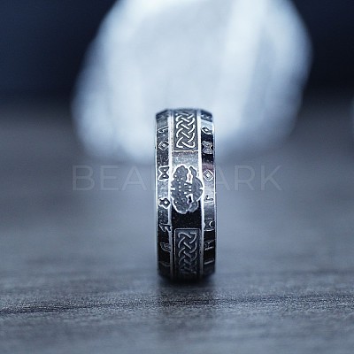 Viking Style Retro 304 Stainless Steel Finger Rings FS-WG40F7A-08-1