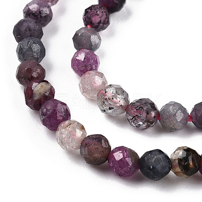 Natural Red Corundum/Ruby and Sapphire Beads Strands X-G-S361-2.5mm-013-1