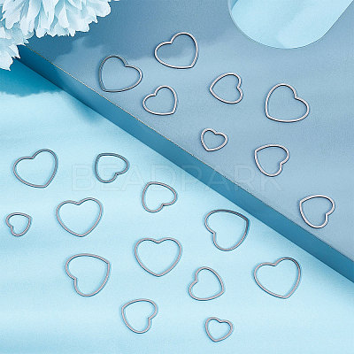 60Pcs 3 Style 304 Stainless Steel Linking Ring STAS-SC0004-19-1