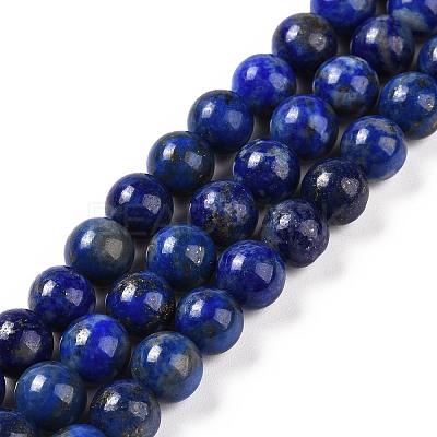 Natural Lapis Lazuli Beads Strands G-P348-01-6mm-1