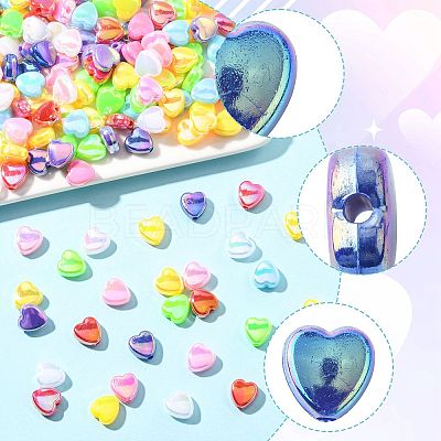 200Pcs 2 Colors ABS Plastic Beads KY-FS0001-42A-1