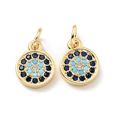 Eco-friendly Brass Micro Pave Colorful Cubic Zirconia Pendants KK-D080-43G-1