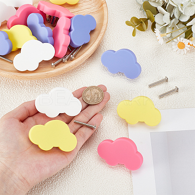 16Pcs 4 Colors Synthetic Rubber Drawer Pull Drop Swing Handles AJEW-NB0008-11-1