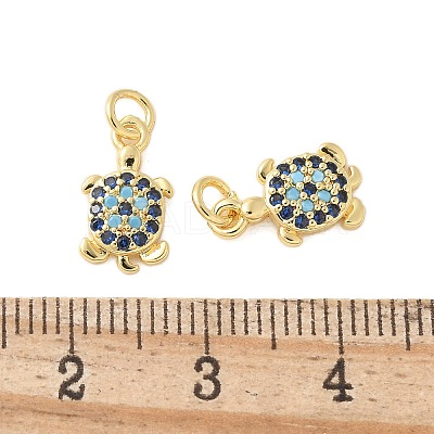 Brass Micro Pave Cubic Zirconia Charms KK-U056-44G-1