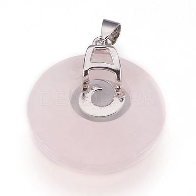 Natural Rose Quartz Pendants KK-F751-D19-1