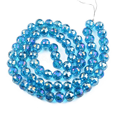 Electroplate Transparent Glass Beads Strands EGLA-N002-46-H06-1