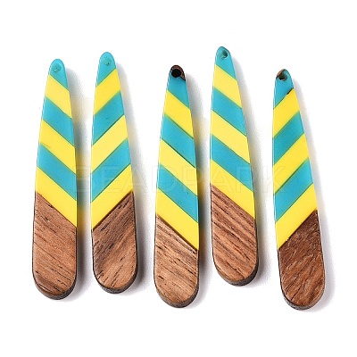 Epoxy Resin & Walnut Wood Pendants RESI-N039-121F-1