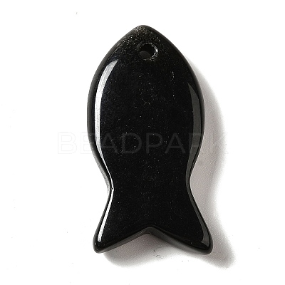 Natural Obsidian Pendants G-G932-B01-1