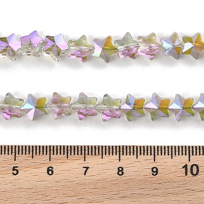 Electroplate Transparent Glass Beads Strands EGLA-U004-03A-HP05-1