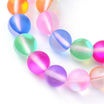 Synthetic Moonstone Beads Strands G-R375-6mm-A08-1