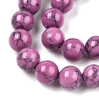 Dyed Synthetic Turquoise Gemstone Bead Strands TURQ-R032-8mm-XSS15-1
