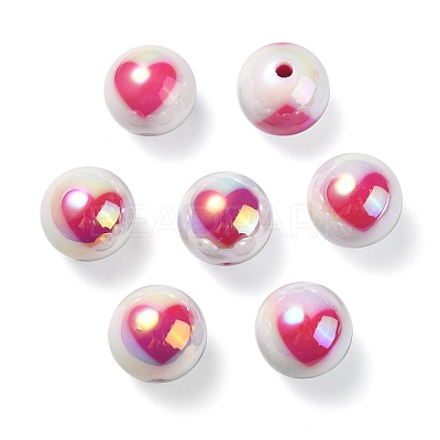 UV Plating Rainbow Iridescent Acrylic Beads X1-OACR-F004-09E-1