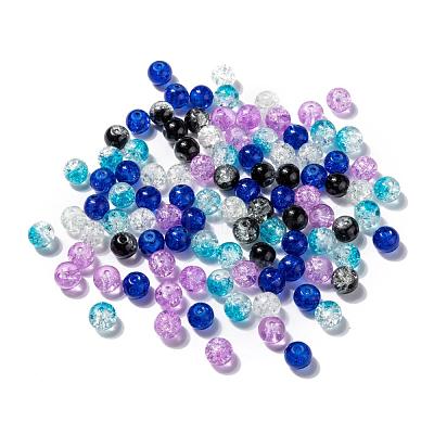 Baking Paint Crackle Glass Beads DGLA-X0006-8mm-03-1