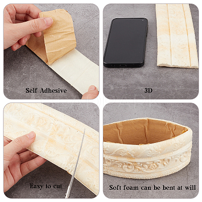 1Pc PVC Foam 3D Self-Adhesive Waterproof Wallpaper Border PAAG-CP0001-01D-1