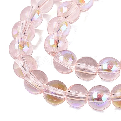 Transparent Electroplate Glass Beads Strands EGLA-Q132-6MM-01A-13-1