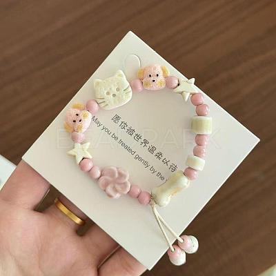 Handmade Porcelain Beaded Charm Bracelets FS-WG45621-01-1