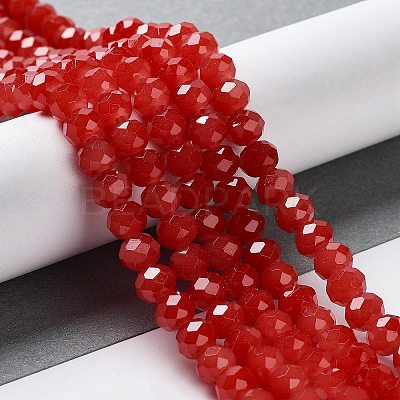 Baking Paint Imitation Jade Glass Bead Strands DGLA-A034-J4MM-A32-1
