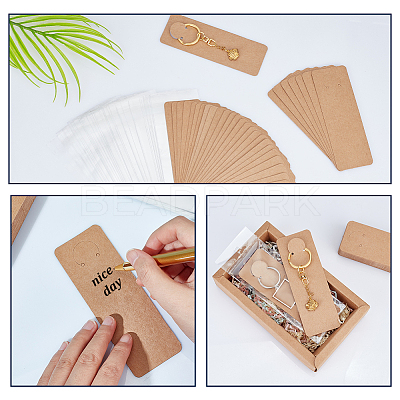 100Pcs Cardboard Jewelry Display Cards for Keychain CDIS-PH0001-59B-1