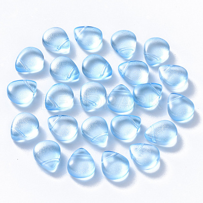 Transparent Spray Painted Glass Beads GLAA-T016-29C-1