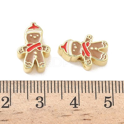 Christmas Brass Enamel Beads KK-I474-G24-1