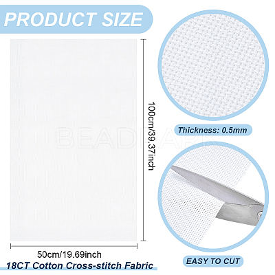 18CT Cotton Cross-stitch Fabric DIY-WH0021-13C-1