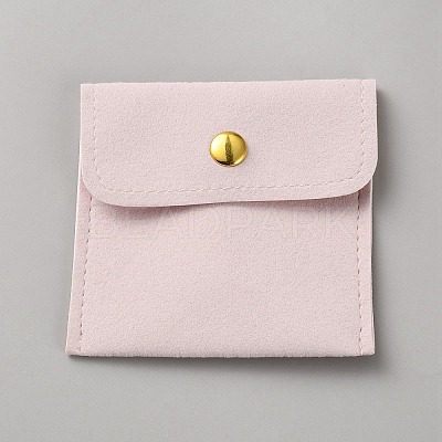 Square PU Leather Jewelry Packaging Bags with Snap Button ABAG-WH0100-08A-1