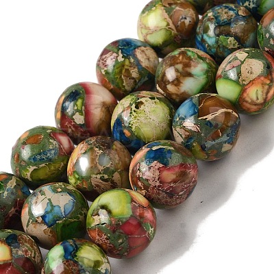 Dyed Natural Imperial Jasper Beads Strands G-Q161-A02-05-1