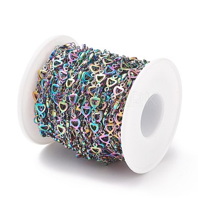 Rainbow Color 304 Stainless Steel Link Chains STAS-P219-08M-1