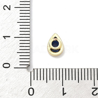 Teardrop Brass Micro Pave Cubic Zirconia Cabochons KK-P345-13G-B09-1