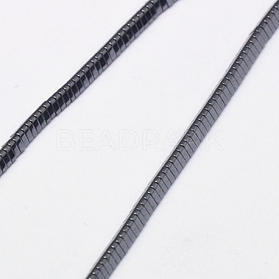 Electroplate Non-magnetic Synthetic Hematite Beads Strands G-J174-3x3mm-07-1