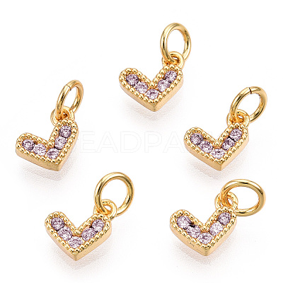 Brass Micro Pave Cubic Zirconia Charms KK-N227-33G-09-NF-1