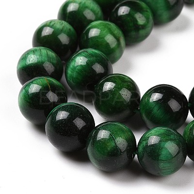 Natural Green Tiger Eye Beads Strands G-G099-10mm-6-1