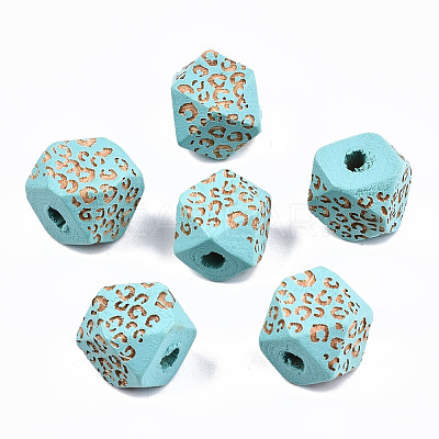 Painted Natural Wood Beads WOOD-T021-51A-06-1