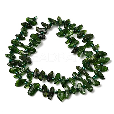 Natural Green Diopside Beads Strands G-L649-B01-01-1