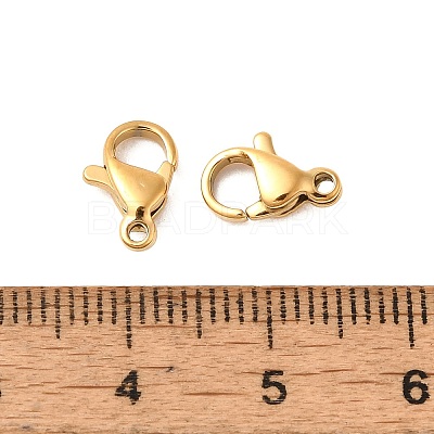 Ion Plating(IP) 304 Stainless Steel Lobster Claw Clasps X-STAS-AB10-G-01-1