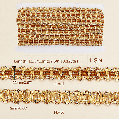 Polyester Curtain Lace Trimmer Ribbon DIY-WH0400-02C-1