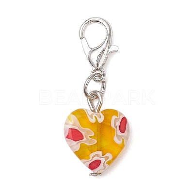 Handmade Millefiori Lampwork Pendant Decorations HJEW-JM04313-1