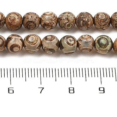 Natural Tibetan 3-Eye dZi Agate Beads Strands G-A240-A01-02-1
