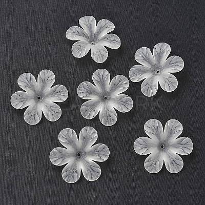 Frosted Flower Clear Transparent Acrylic Beads X-PAF154Y-11-1