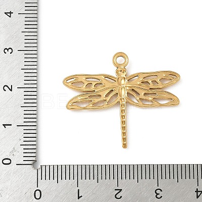 304 Stainless Steel Dragonfly Pendants STAS-S186-08D-G-1