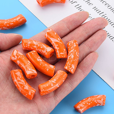 Opaque Spray Painted Acrylic Beads MACR-S372-001F-B09-1