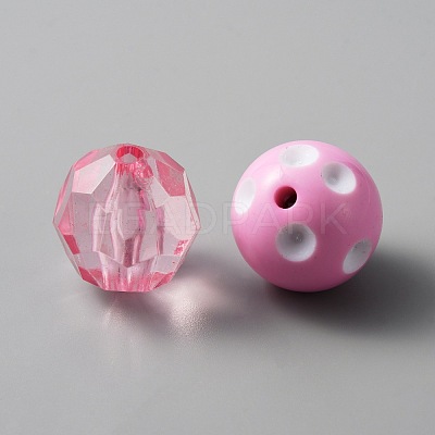 Mixed Style Acrylic and Resin Beads MACR-WH0007-76-1