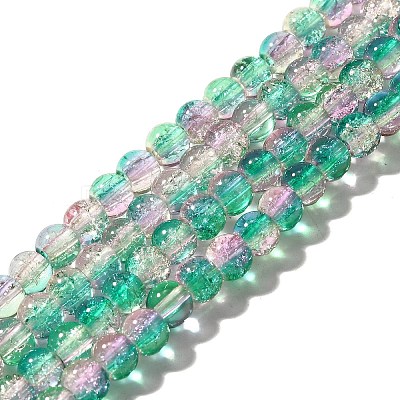 Crackle Glass Beads Strands CCG-C002-6mm-07-1